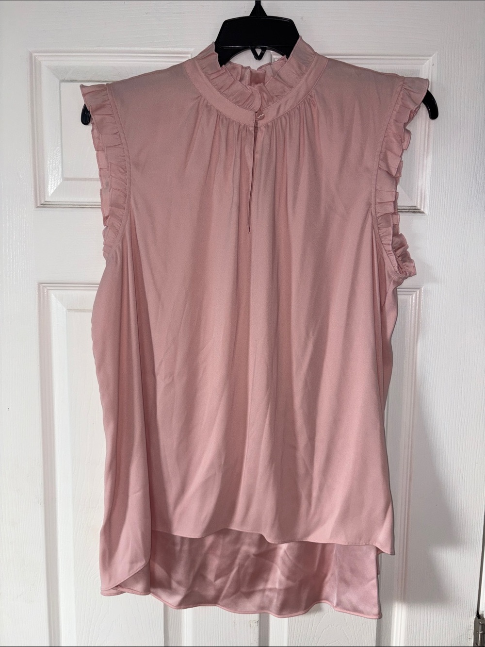 Black Label Sleeveless Ruffled Mock-Neck Camisole - Dusty Rose